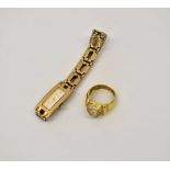 Miscellaneous 9ct yellow gold hallmarked dress watch. Ladies ring 21ct yellow gold non-hallmarked