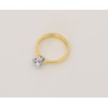 Solitaire ring 1 diamond UK size L