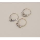 14ct ladies white gold non-hallmarked rings