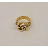 9ct gold hallmarked laringe knot ring