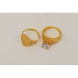 Ladies ring 21ct yellow gold non-hallmarked. Ladies ring 21ct yellow gold non-hallmarked