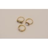 9ct gold mixed rings (hall-marked/non-hallmaked)