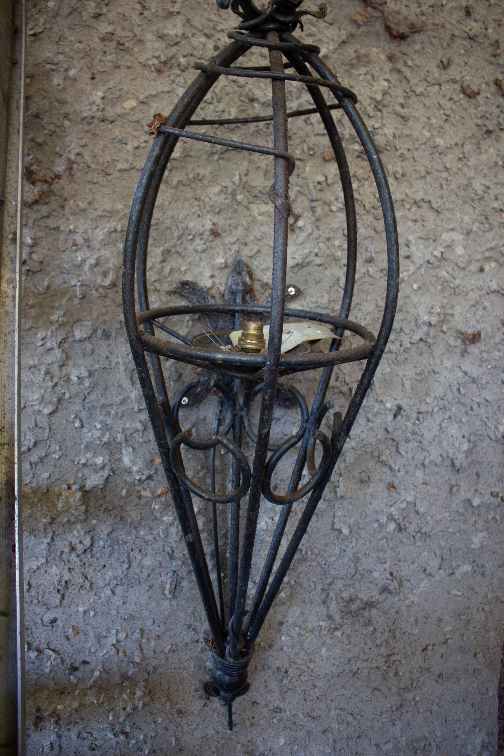 Pair of large steel wall bracket lights - Image 3 of 5