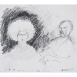 ZORAN MUSIC - Double portrait - 1989 - pastel fat on paper - signature date and [...]