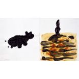 RENATA BOERO - Africa - 1998 - tar and resin on cardboard - sign down - 60x33 [...]