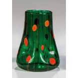 Seltene Vase "Ausführung 122 - kaisergrün, orangeopal" Kolo Moser (Entwurf), Loetz Wwe.,