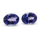 Tansanit-PaarBlau-violettes, oval facettiertes Tansanit-Paar. 3,30 ct. 8,5 x 6,5 mm.