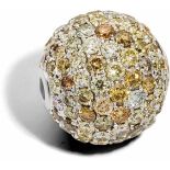 Diamant-Collierschließe750-er Weißgold, ca. 5,1 g. Hochwertige Kugelschließe, rundum ausgefasst