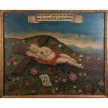 Holzbild mit dem JesuskindAlpenländisch, 18. Jh. In bunten Farben ausgeführte Darstellung mit dem