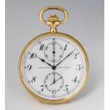 Taschenuhr mit ChronometerUlysse Narden, Locle Genf, um 1900 18 kt GG Gehäuse Nr. 378921. Weißes