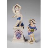 Putto mit Vogelnest und Putte als "Luna"KPM Berlin, nach 1870 und Nymphenburg, um 1900 - nach