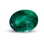 Ungefasster SmaragdOval faccetierter Smaragd mit guter Farbintensität und Leuchtkraft von 2,570
