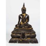 Buddha MaravijayaThailand, 19./20. Jahrhundert Meditierend auf Lotusthron sitzend, Kopf mit