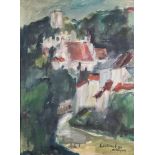 Ludwig Klimek1912 Skotschau/Österreich-Ungarn - 1992 Nizza Ansicht der Stadt Kazimierz Dolny. Öl auf