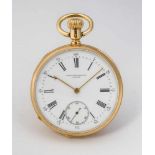 Seltene TaschenuhrPatek Philippe, Genf, 1889 18 kt GG Gehäuse Nr. 204722 mit fein guillochiertem