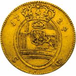 Goldmünze "1 Dukat"Preussen, 1724 Die Vorderseite zeigt das Profilbildnis von Friedrich Wilhelm