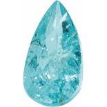 Ungefasster Paraiba-TurmalinZarter Paraiba-Turmalin im Pendeloque-Schliff von 1,580 ct. 9,9 x5,4