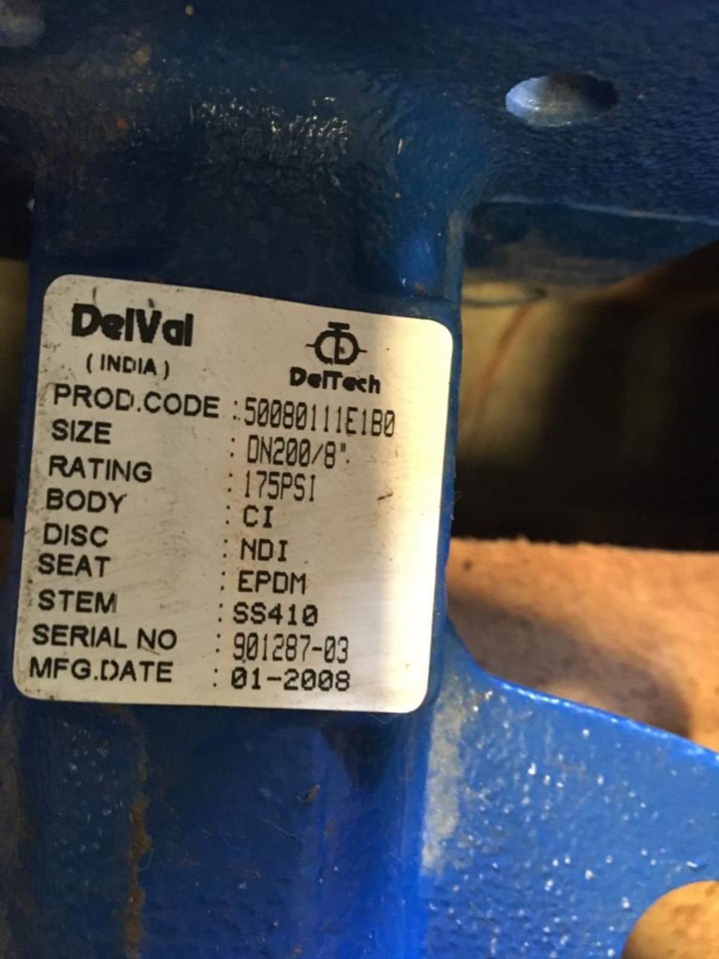 8 Delval Butterfly Valves 4-10in, 3-8in - Image 2 of 2