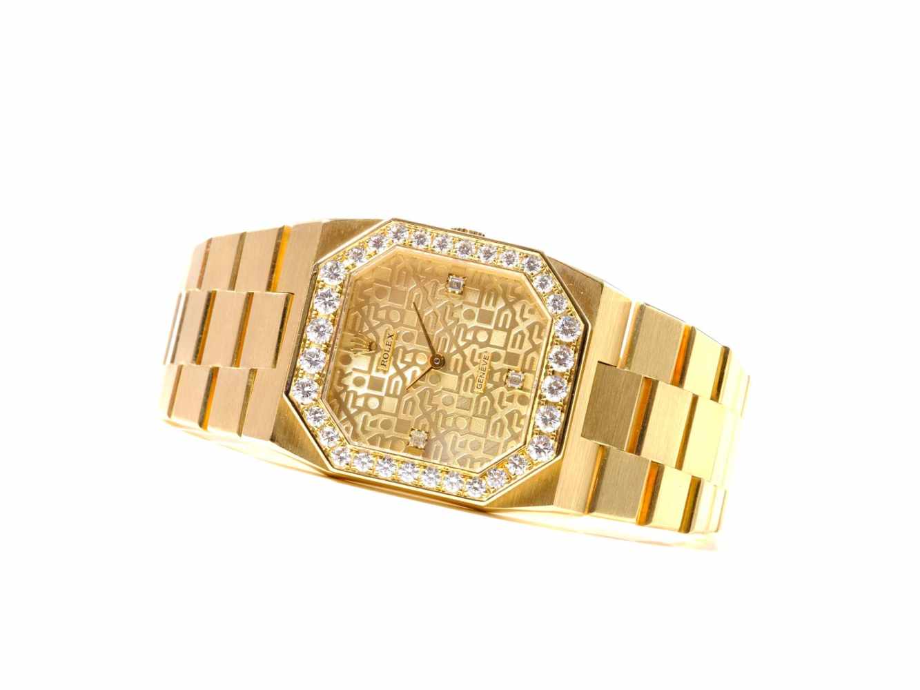 Rolex Cellini 18K Gold mit DiamantenExtrem seltene Armbanduhr aus 18 Karat Gold mit Diamantbesatz,