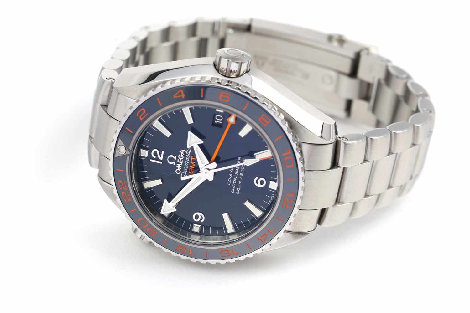 Omega Seamaster Planet Ocean Goodplanet GMT Co-AxialGehäuse aus Edelstahl, Lünette: Keramik blau,