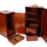 Two Mahogany Microscope Cases,