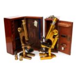 Two Brass Microscopes by Beck,