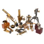 A Large Collection of Microscopes & Parts,