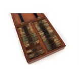 A Good Collection of Sisxty Seven Microscope Slides in Mahogany Case,