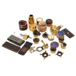 A Large Collection of Microscope Accessories,