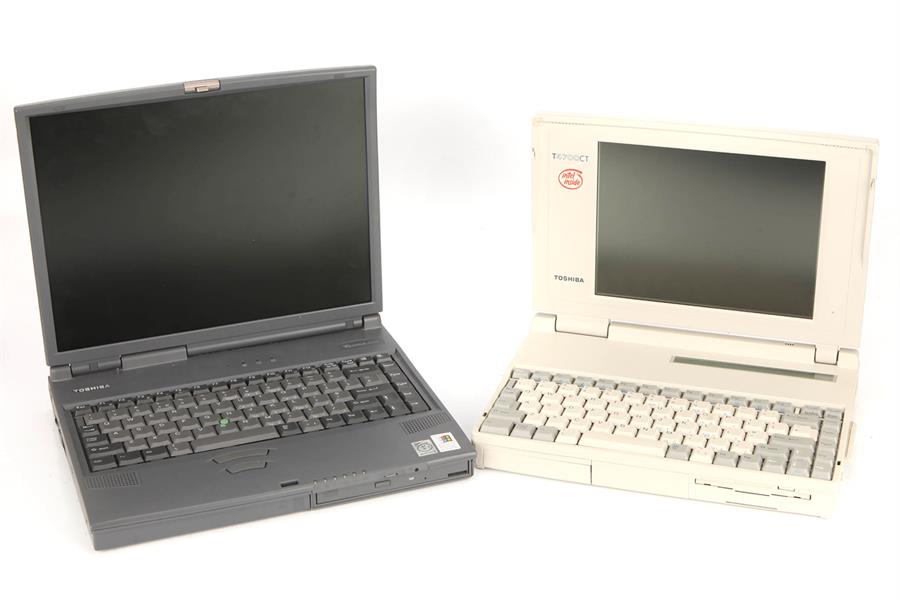 Two Early Toshiba Laptops,