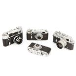 Four Russian Rangefinder Cameras,