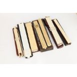 Six Slide Rules in Leather cases,