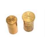 A Collection of Twenty Seven Empty Microscope Objective Cans,
