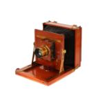 A J. T. Chapman 'The Manifold' Half Plate Mahogany Field Camera,