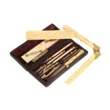 A Set of Georgian Drawing Instruments in Sharkskin Case,