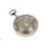 An 18th Century Pocket Watch Type Compass Sundial,