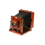 A Sanderson Junior Half Plate Mahogany Field Camera,