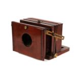 A Ross Stereo Wet Plate 5x8" Mahogany Camera,