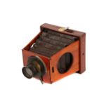 A Shew & Co. Patent Eclipse 4x5" Mahogany Folding Strut Camera,