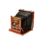 An Evans & Sons Hanover No.1 Half Plate Mahogany Field Camera,