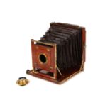 A James Clarke 'Bon Accord' Half Plate Mahogany Field Camera.