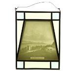 A Lithophane in Stained Glass Frame,