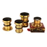 Collction of 4 Rapid Rectalinear Brass Bound Lenses