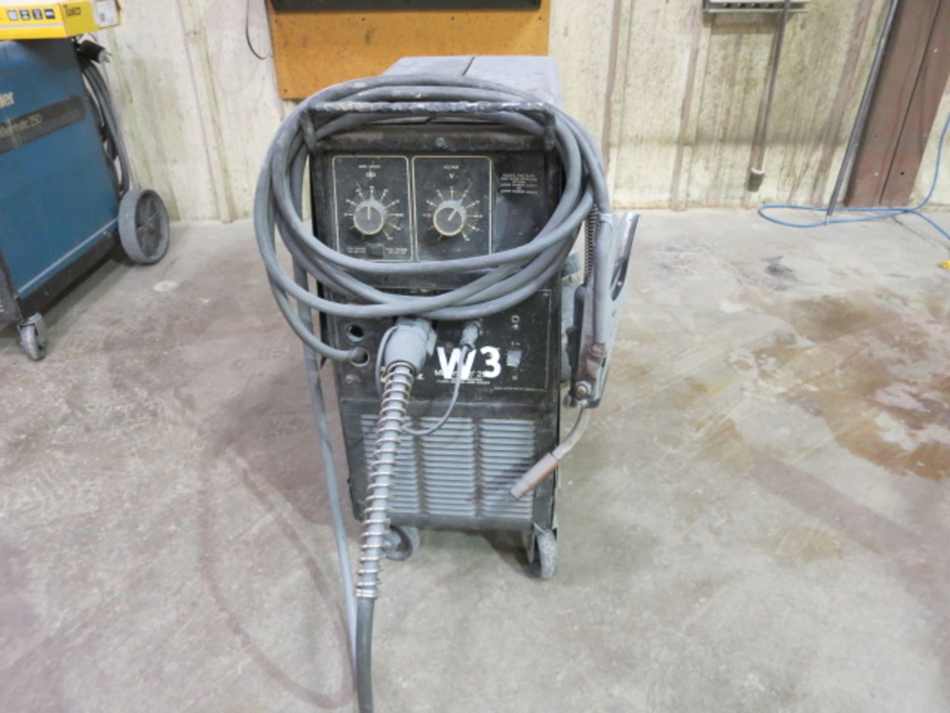 Millermatic 250 250 Amp Wire Feed Welder on Cart with Tweco Torch, 220 Volt, Sinel Phase Power, S/N: