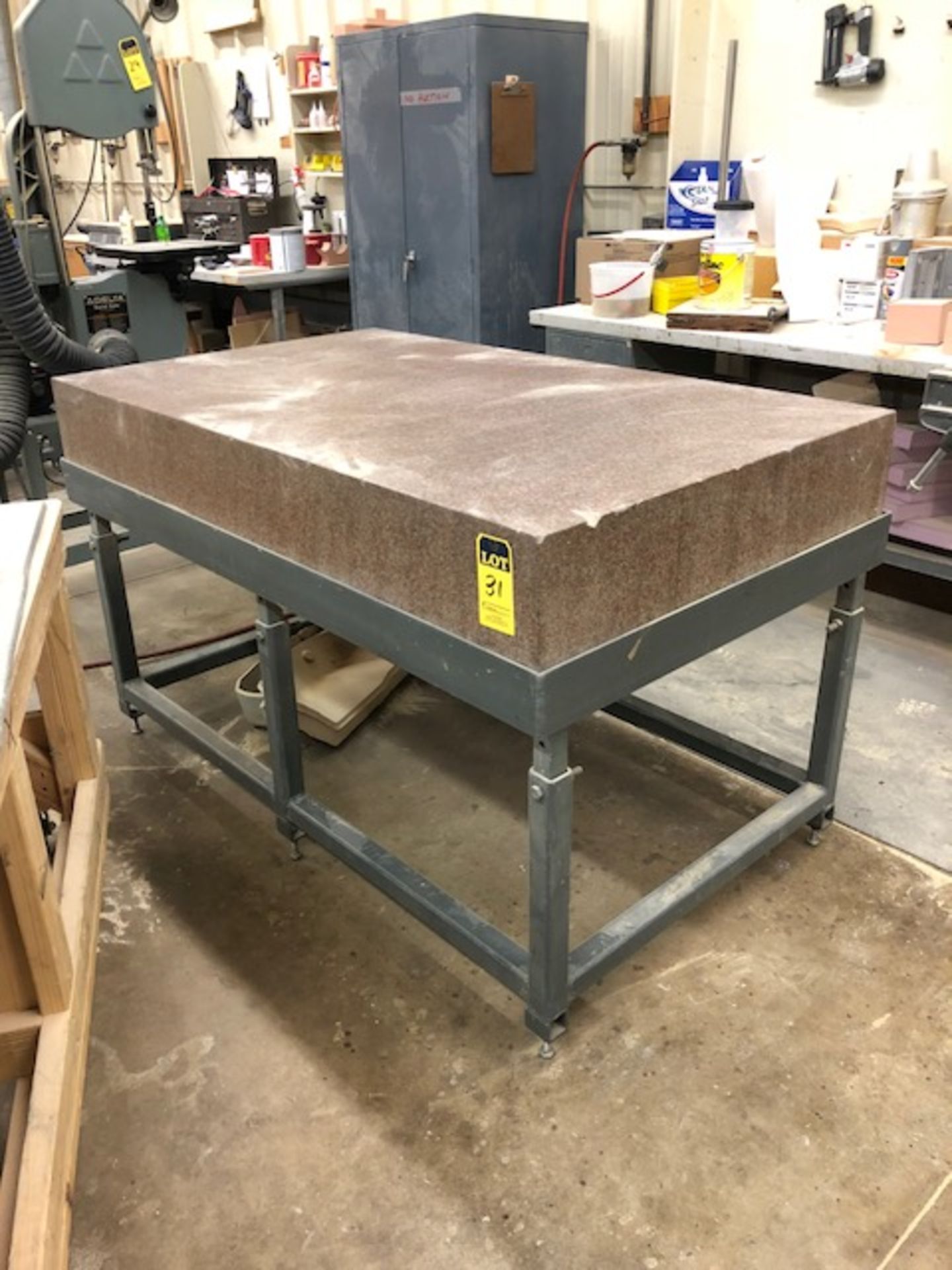 36" x 60" granite surface plate with steel stand - removal available October 26, 2018