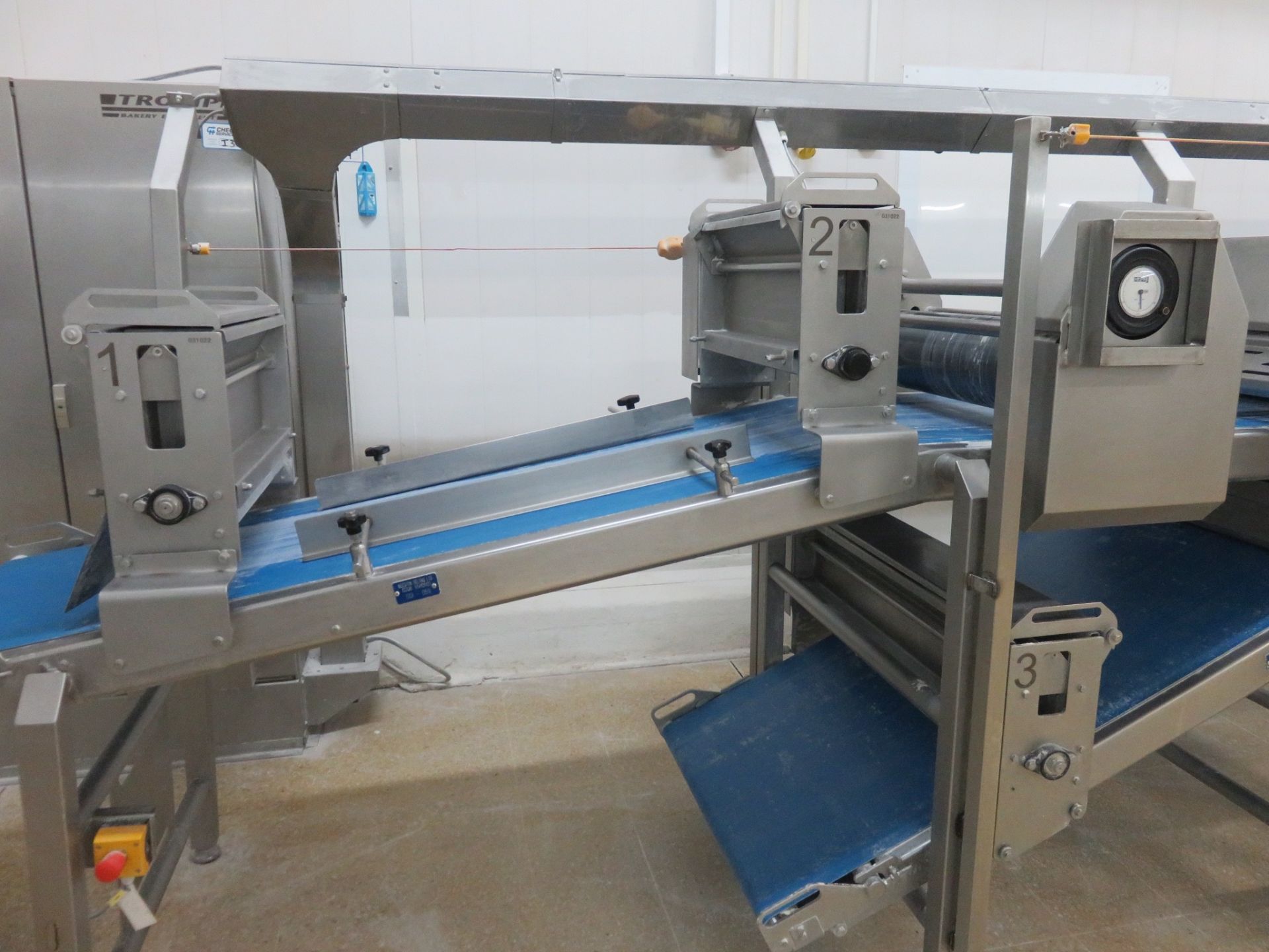 Complete Tromp Line Puff pastry make-up line 850mm wide x 8 meters long. Multi roller.Lift Out £950 - Image 2 of 11