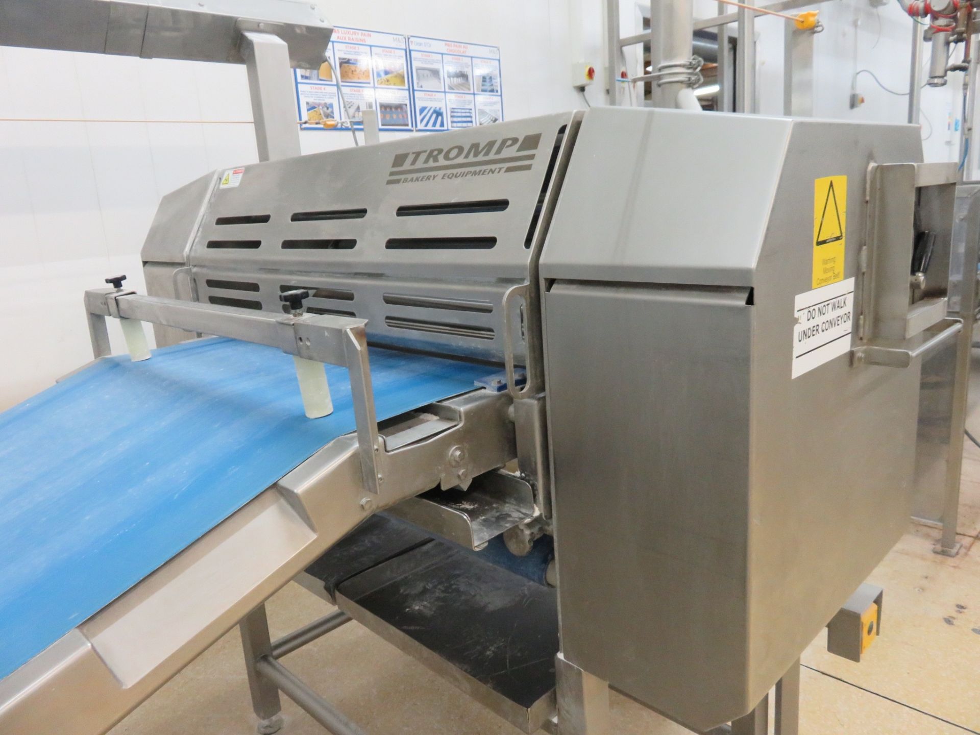 Complete Tromp Line Puff pastry make-up line 850mm wide x 8 meters long. Multi roller.Lift Out £950 - Bild 11 aus 11