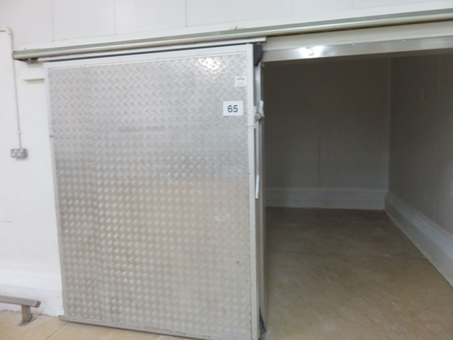 Refrigerated Sliding Door with running gear. Approx 1700mm wide x 2200mm high. Lift Out £120