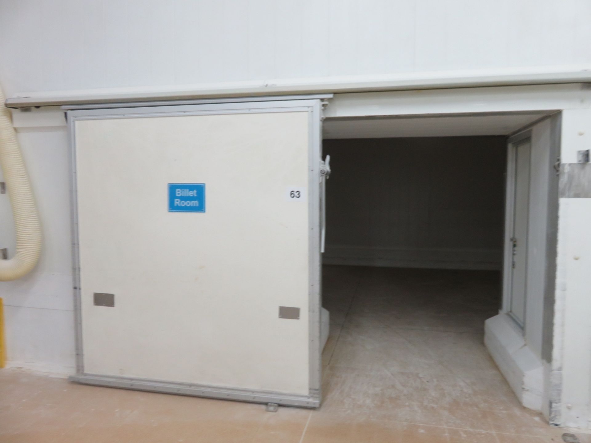 Refrigerated Sliding Door with running gear. Approx 2000mm wide x 2200mm high. Lift Out £120