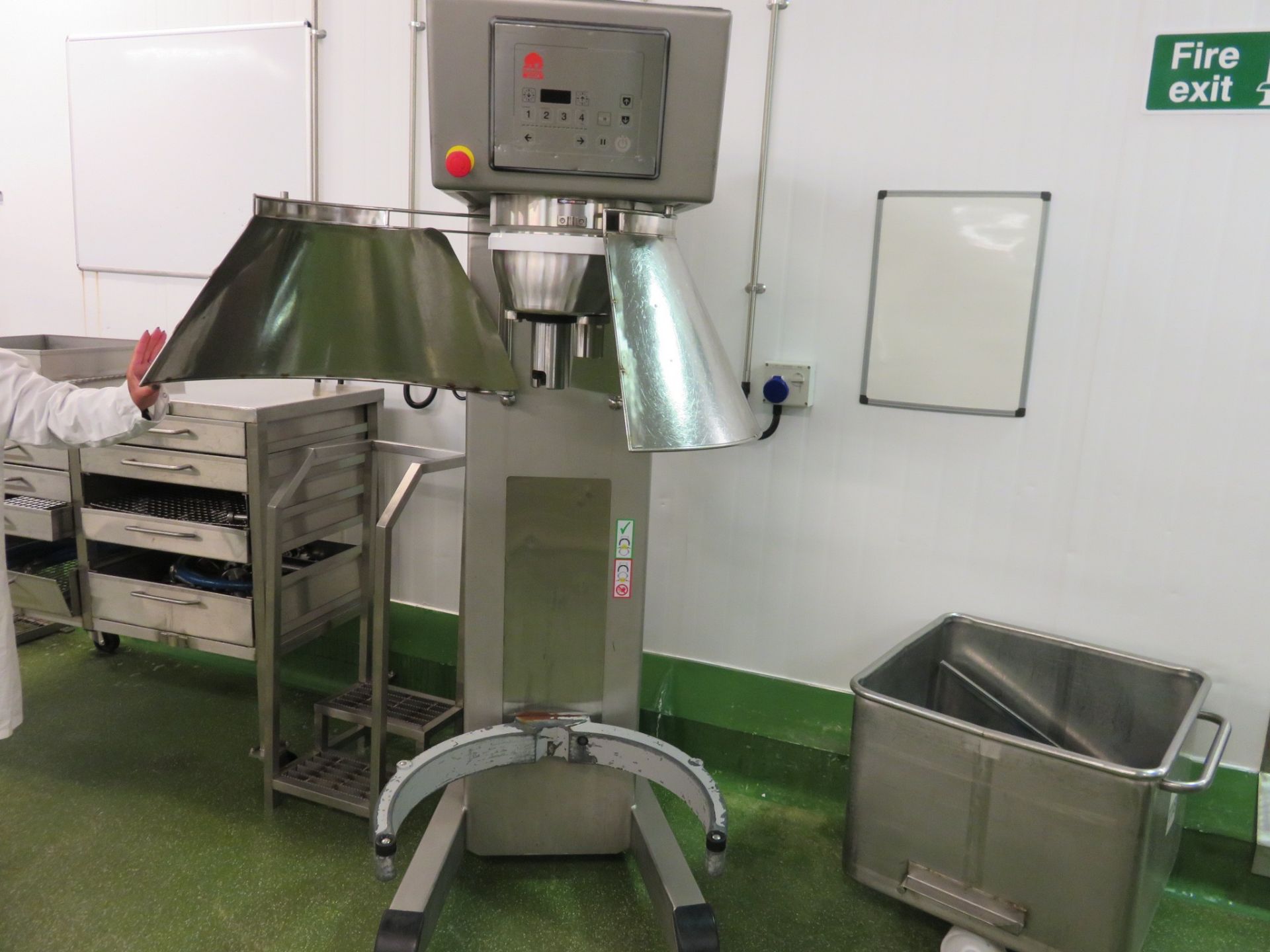 Bear Varimixer Model AE140/VL4. Twin Head. S/s With Whisk & 3 x S/s Bowls on dollies. Lift out £60 - Image 2 of 6